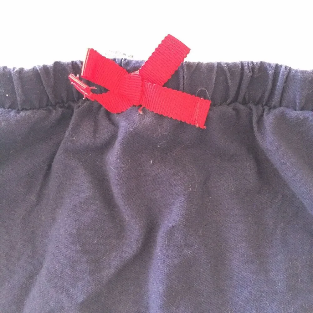 Oshkosh Girls Skirt Short Striped Blue White Size 7 red Bow Elastic Waistline